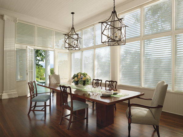 Soft, sheer Silhouette® window shadings.  It feels like a curtain.  It works like a blind.  And you can’t really call it a shade.