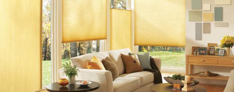 Hunter Douglas cellular honeycomb shades, modern curtains with optional Vertiglide & TopDown/BottomUp in Acton, ME